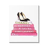 Stupell Industries Glam Pink Fashion Books Black