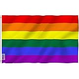 Anley Fly Breeze 3x5 Foot Rainbow Flag 6 Stripes - Vivid Color and Fade Proof - Canvas Header and Double Stitched - Gay Pride