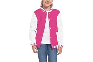 Mowbeat Kids Baseball Jacket Girls Bomber Jackets Boys Varsity Coats Top for Girl Sports Track Outerwear