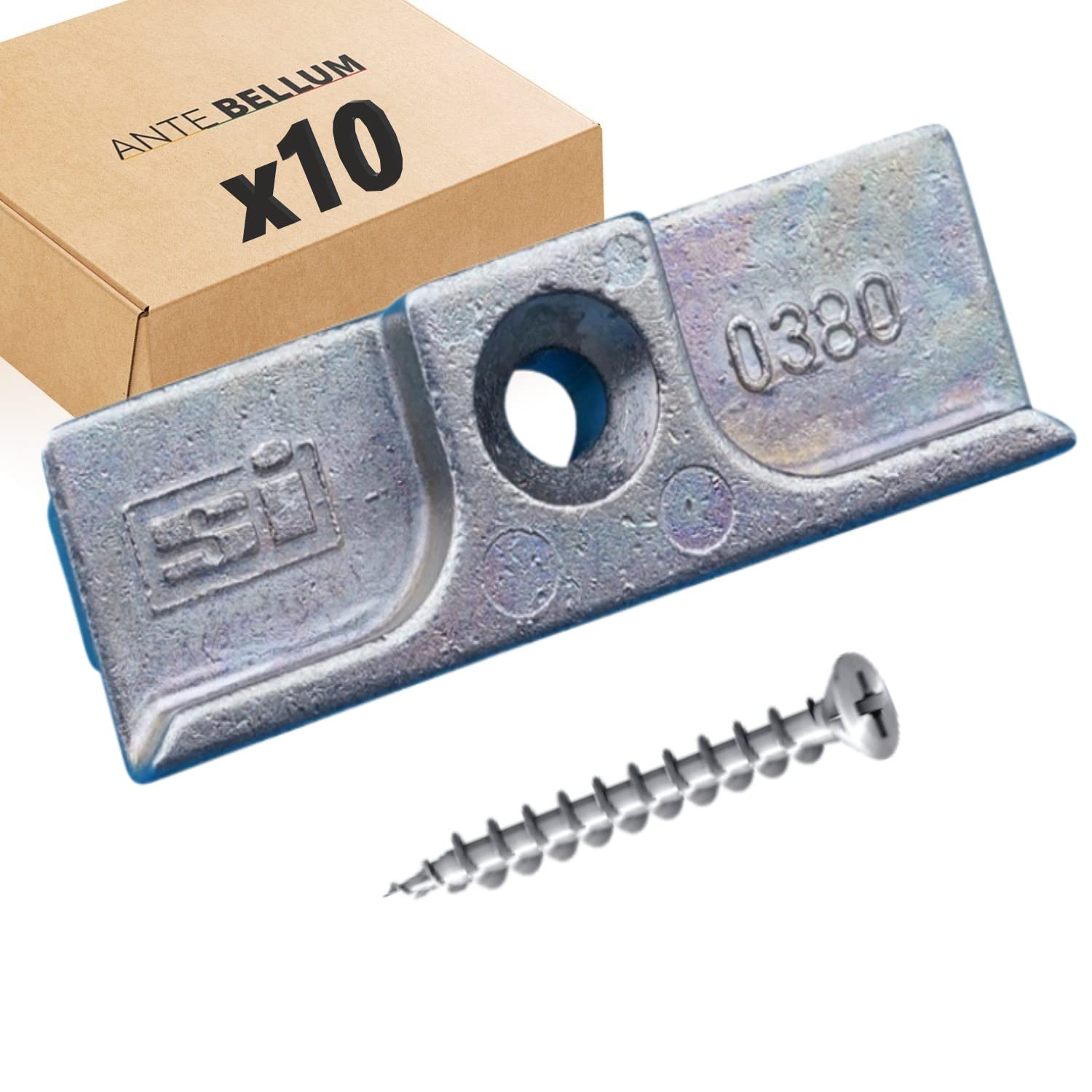 Siegenia strike plate TS type 380 also 0380 and A0380 with Ante Bellum® mounting material (10 units)