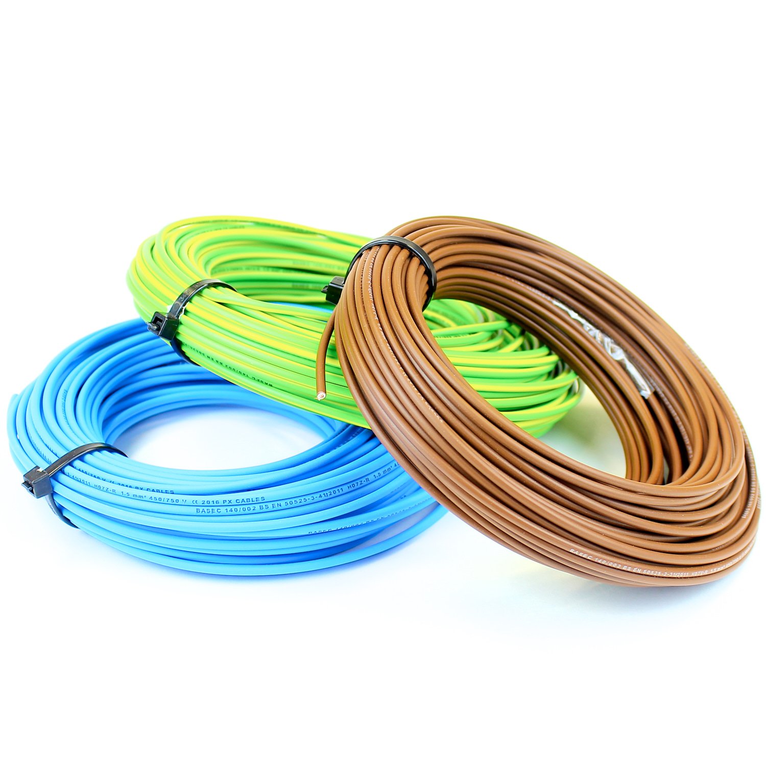 4 mm Single Core Conduit Cable 6491X Blue & Brown & Yellow/Green Ali's DIY - 10 Metre Cut Length