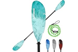 WONITAGO Angler Kayak Paddles Carbon Fiber Shaft and Plastic Blade, Floating Adjustable Fihsing Kayak Oars with Paddle Leash, 230-250cm/90-98 inch