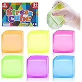 6 Pack Stress Cube Squishy Stress Balls for Adults Kids, Sensory Fidget Toys for Anxiety Stress Relief, Calming Toys Slow Rising Stress Balls Stretchy for Autism & ADHD, Malt Sugar Ball