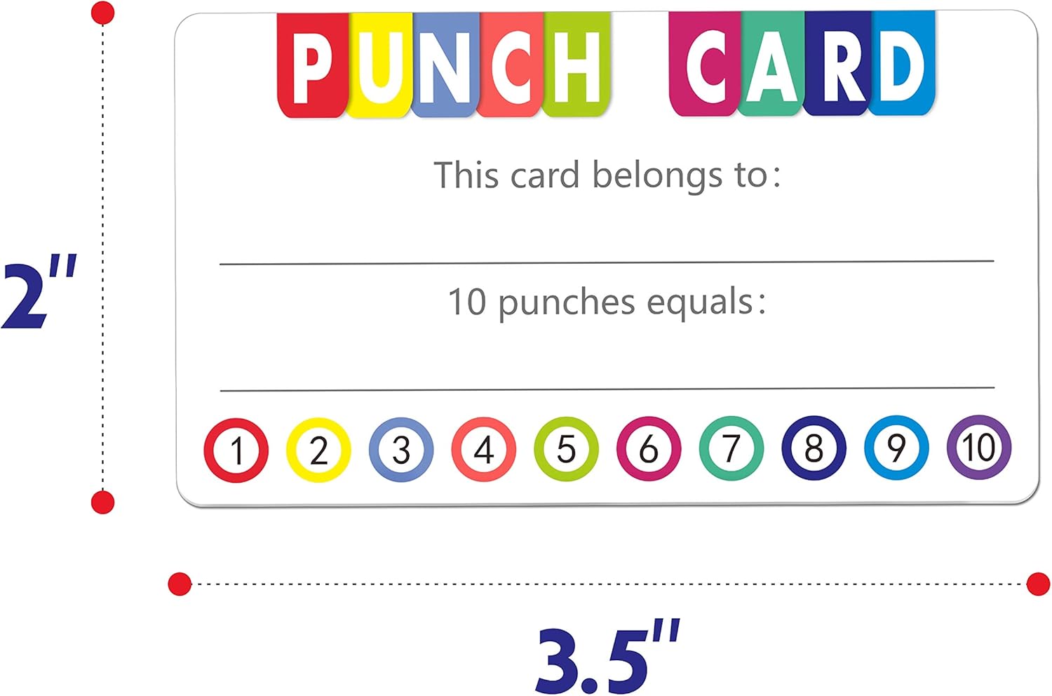 102 PCS Punch Cards Incentive Loyalty Reward Card for Classroom Business (3.5" x 2") : Office Products