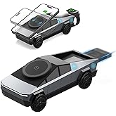 3 in 1 Mag-Safe Charging Stand for Apple Device, Rotating Magnetic Fast Wireless Charger Stand with Ambient Light for iPhone 