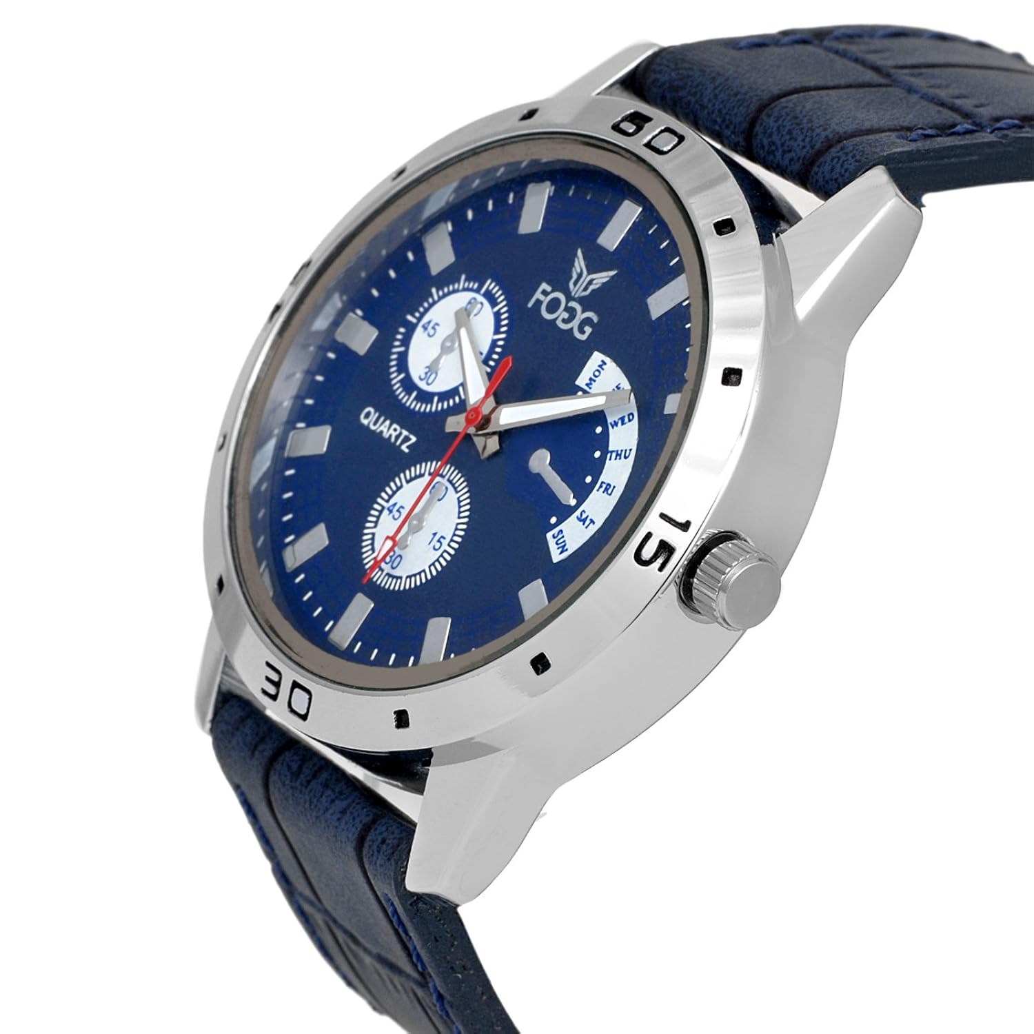 fogg analog blue chrono dummy dial men's watch 1092-bl