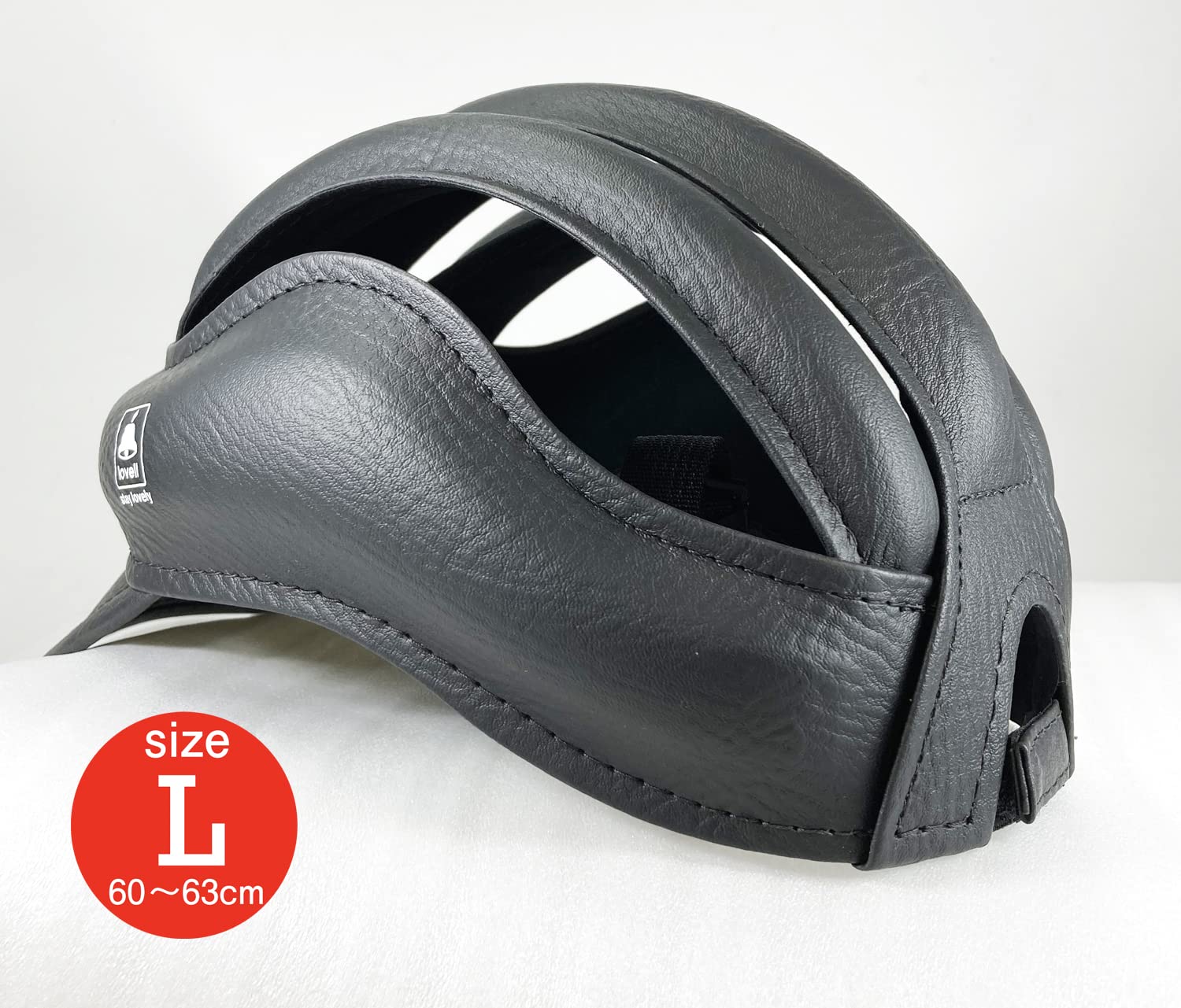 Label: Bicycle Head Protector, Headgear, Size S - M (20.5 - 24.8 inches (52 - 63 cm), Leather, Leather Style, Magnetic Buckle, Lightweight