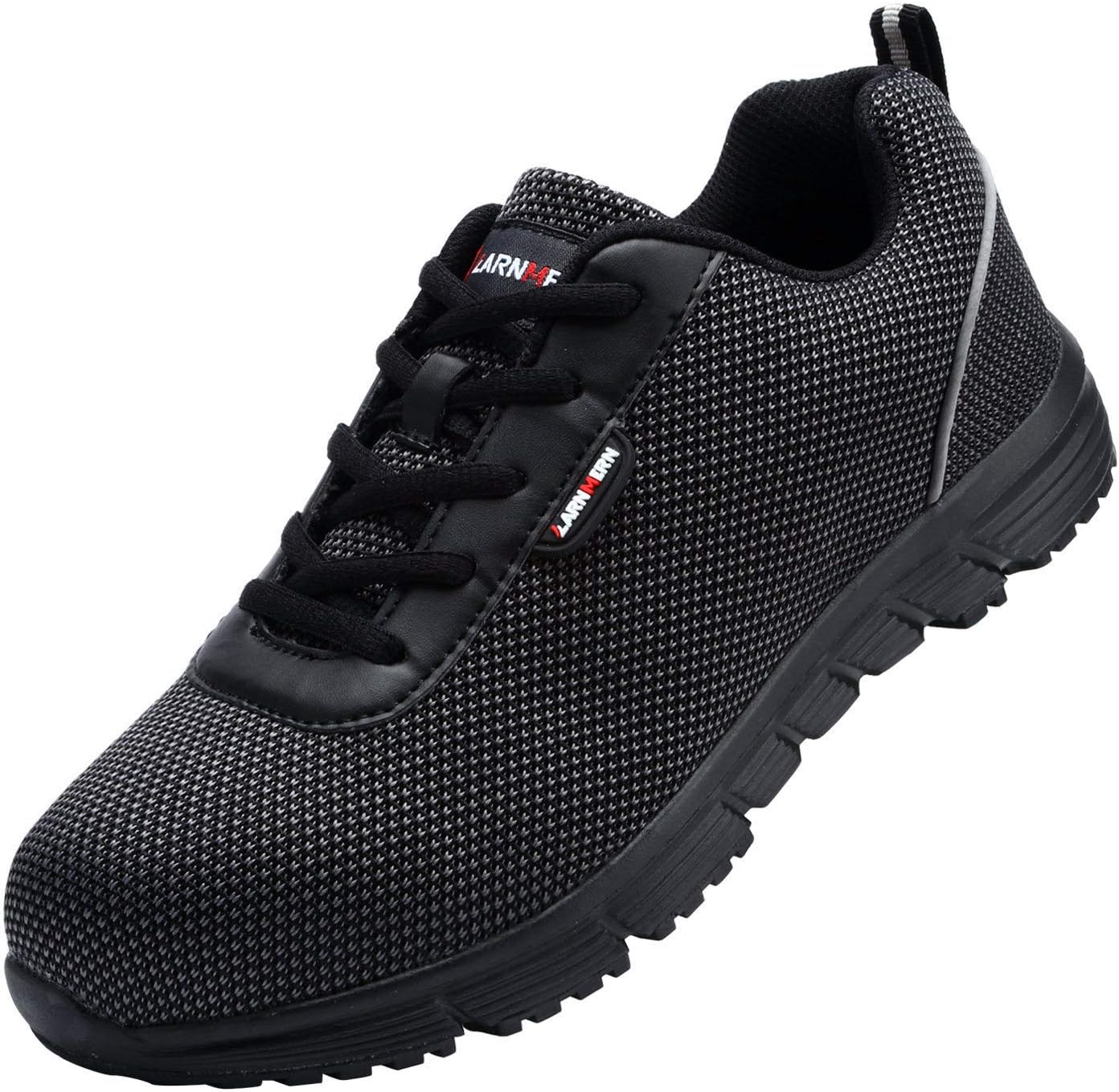 LARNMERN Air Cushion Steel Toe Shoes for Men Slip Resistant Puncture Proof Work Sneakers Anti-Static Safety Footwear Breathable Lightweight