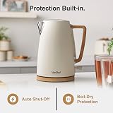 VonShef Fika Kettle & Toaster Set Nordic Cream Wood 1.7L 3000W 4-Slice view 4