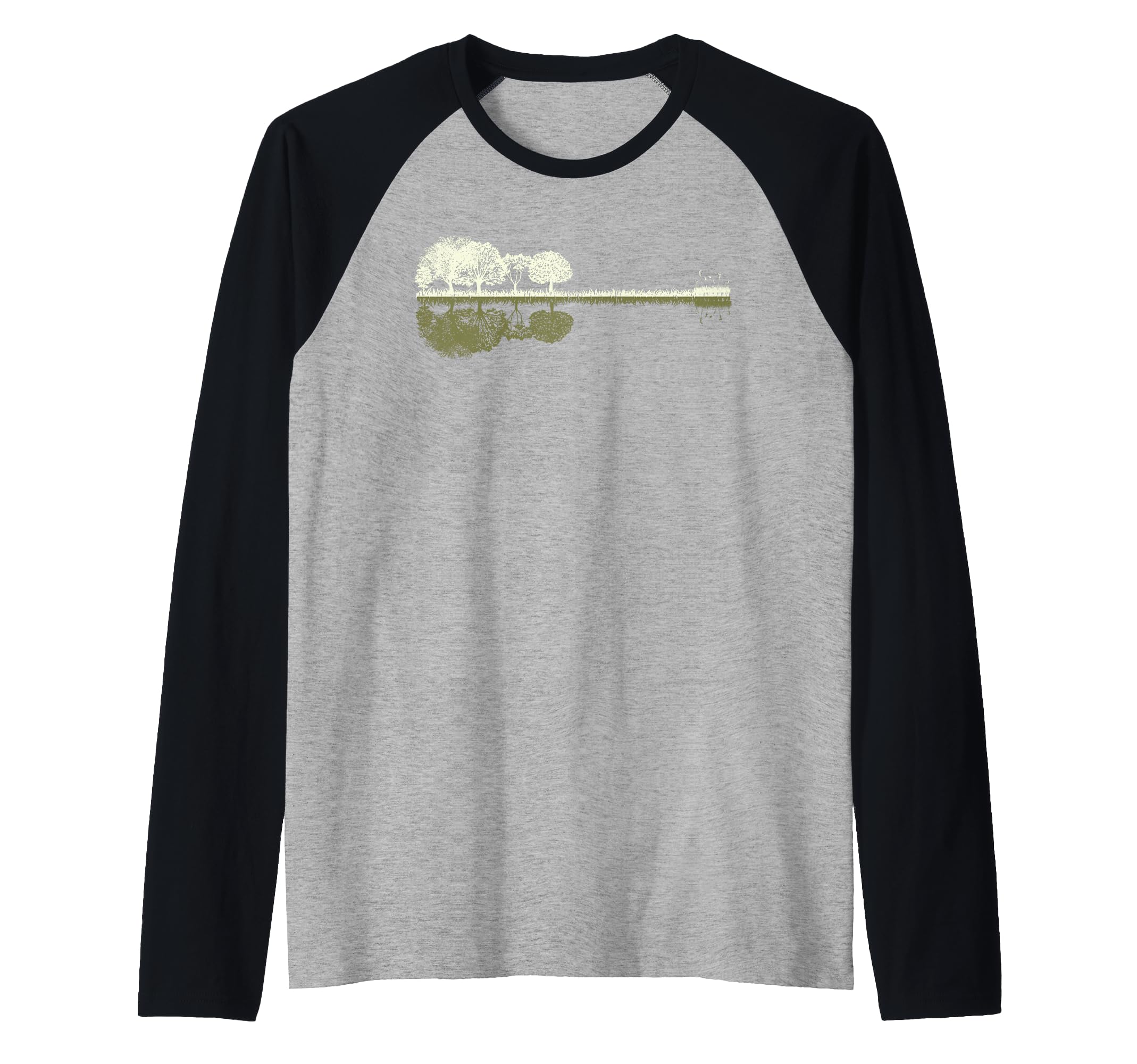 Nature Guitar - Musician - Rock - Forest Acoustic Guitars Raglan Baseball Tee