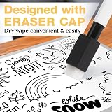 VEYLIN Small Whiteboard Pens 10Pcs Black Dry Wipe Fine Tip with Eraser view 5