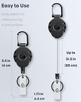 Uniclife Retractable Keychain Badge Reel Heavy Duty 80 cm Steel Wire 226 g view 7