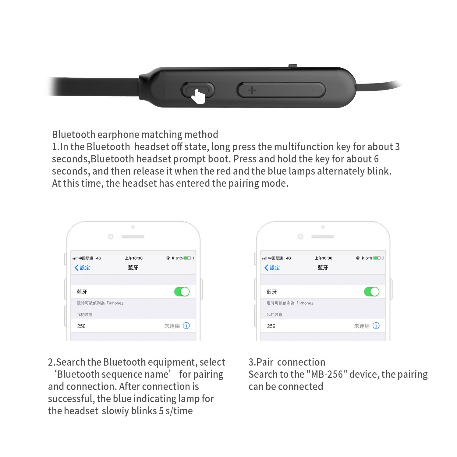 Bluetooth Headphones, Wireless Earbuds Stereo Earphones for Running with Mic and Lightweight Sports Exercise Headset in-Ear Gym Workout Headphone