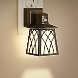 DORESshop Vintage Plug in Night Light, Dimmable LED Night Lights with Dusk to Dawn Sensor, Soft White 3000K, Adjustable Brigh