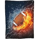 American Football Fun Ball Sport Throw Blanket Super Soft Warm Men Boy Bed Blankets for Couch Bedroom Bedding Sofa Office Car, All Season Cozy Flannel Plush Blanket for Girls Boys Adults, 60"X50"
