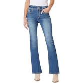 WallFlower Women's Luscious Curvy Flirty Flare Jeans, Sizes 0-17 | 33" Inseam, High-Rise, Insta Stretch Denim, Flared Leg, Soft, Trendy, Curve-Enhancing, Figure-Flattering, Functional Pockets