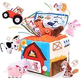 Trsieva Baby Toys 6-12 Months - Soft Barn Toy with Stuffed Farm Animals, Rattle Montessori Toys for 6 Month Old Baby 1 Year Old Boy Girl Gifts Toddlers Sensory Toy for 1-3 Baby Birthday Gifts