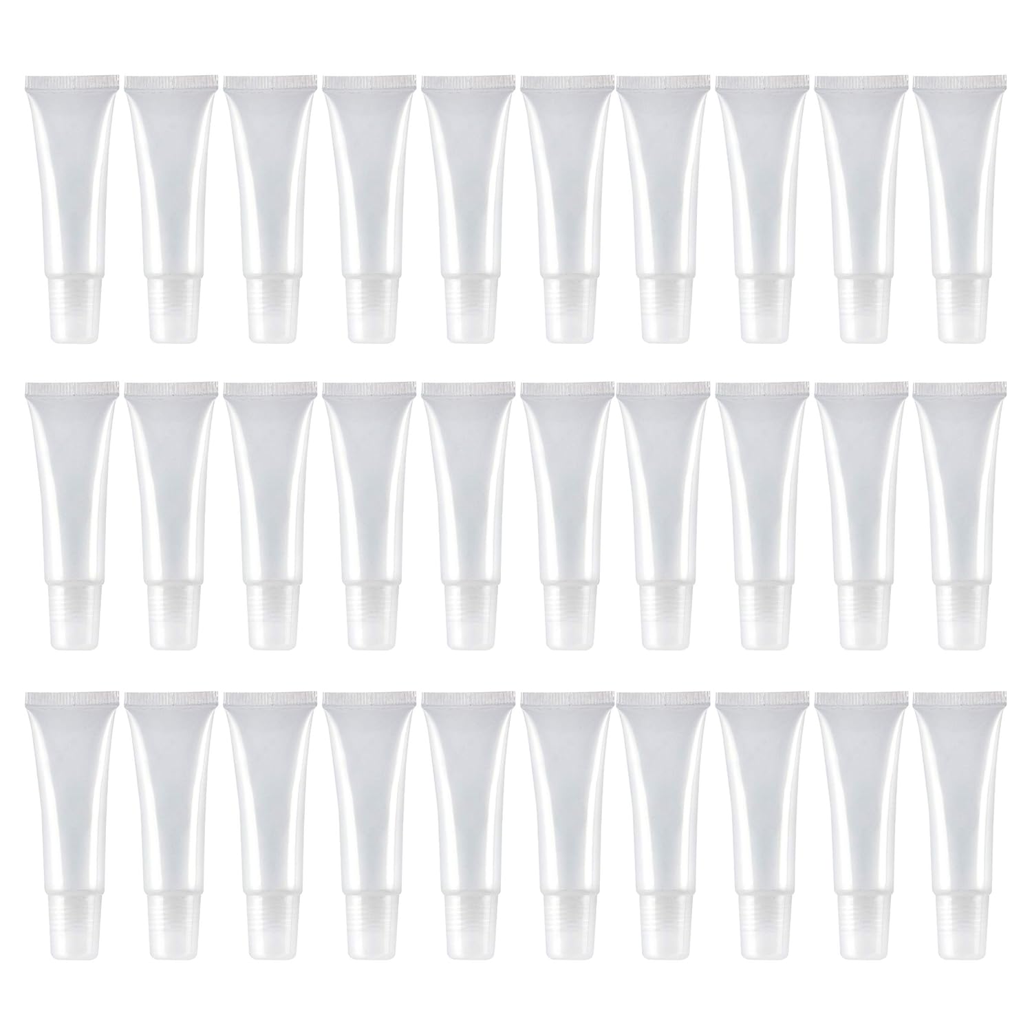 30pcs 10ml Clear Refillable squeeze lip gross Empty Tubes Containers lip balms Soft Tube for Women Girls Cosmetics DIY