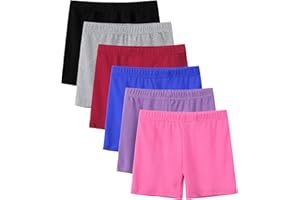 YERIOK 6 Pack Cotton Girls Bike Shorts Girls Shorts Girls Clothes Cartwheel Kids Shorts Under Dress Breathable Multi-Color
