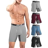plusjoys Boxer Briefs for Men Pack Breathable Mesh, Men's Underwear Moisture Wicking, Boxers for Men Pack 4 with 3D Pouch