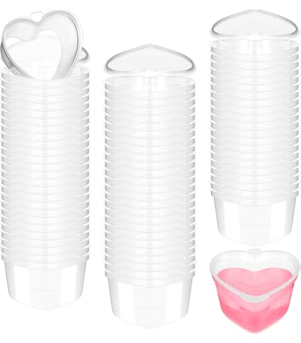 Goodma 24 Pieces Heart Shaped Slime Containers - 2.4 Oz Transparent Plastic Boxes With Hinged Lids, Stackable - View #5