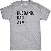 Mens Husband. Dad. ATM. T Shirt Funny Father's Day Tee