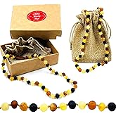 Authentic Raw Baltic Amber Necklace – Certified 12.5 Inches Unisex Jewelry – Genuine Baltic Sea Amber Beads – Handmade Real Amber Gift