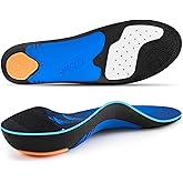 PCSsole Orthotic Insoles with High & Medium Arch Support - Comfort Gel Work Boot Insert for Flat Feet, Plantar Fasciitis, Running, Walking, Over Pronation for Men and Women