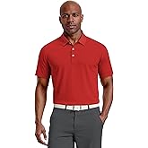 PGA Tour Men's Airflux Solid Mesh Short Sleeve Classic Golf Polo Shirt (Available in Big & Tall)