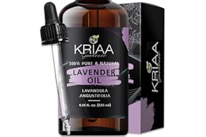 KRIAA GOODNESS Lavender Essential Oil 120 ml - 100% Pure & Natural Aromatherapy for Diffuser Use, Spray, Soap, Candles, Body 