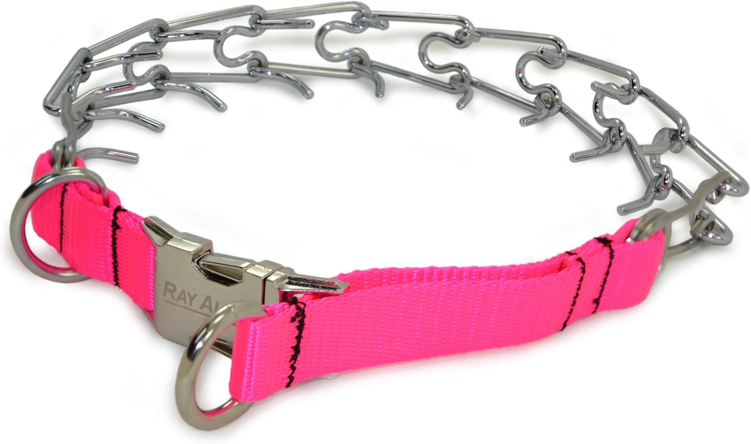 J & J Dog Ray Allen Nylon QuickRelease Pinch Training Collar (Pink) Pet Supplies