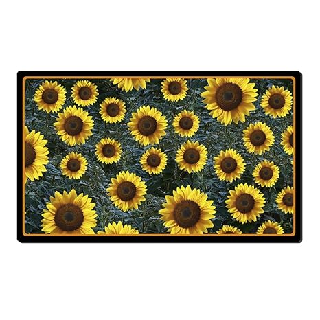 Yk Decor Entry Door Mat Sunflower Print Decorative Floor Mat Indoor Entrance Mats For Home Dirts Trapper Door Mat Low Profile Easy Clean Non Slip