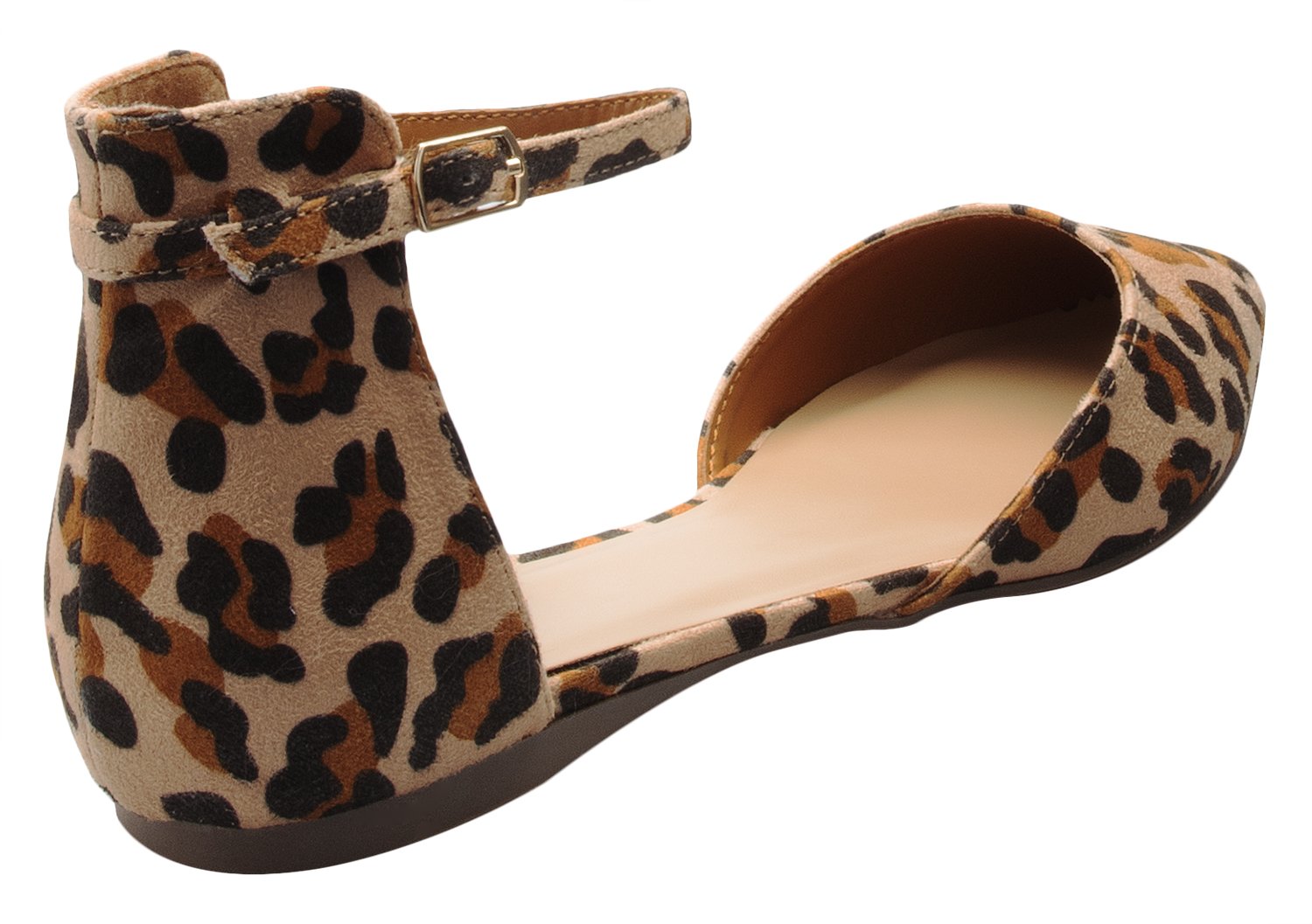 Olivia K Women's D'Orsay Pointed Toe Fashion Ballet Flat Buckle Ankle Strap Closure - Image 4