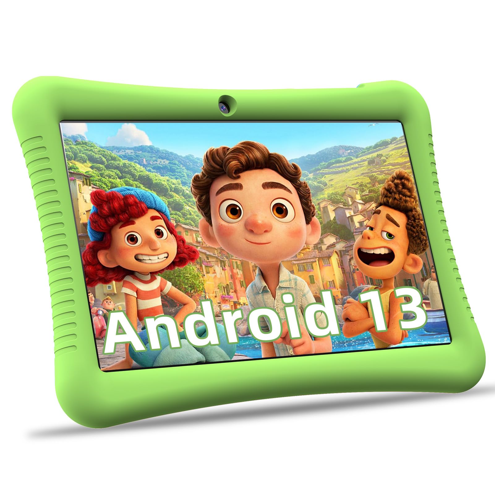 Semeakoko Kids Tablet,10 Inch Android 13 Tablet for Kid,Age(3-12)-Quad Core-3GB RAM + 32GB ROM,WiFi, Parental Control,Kids Educational APP,Dual Camera,1280X800 HD Display,Gift for Kids/Children-Green