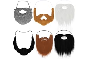 Wqebuid Fake Beards Funny Realistic Beards Old Man Mustache Costume for Jesus Fake Whisker with Adjustable Elastic Rope