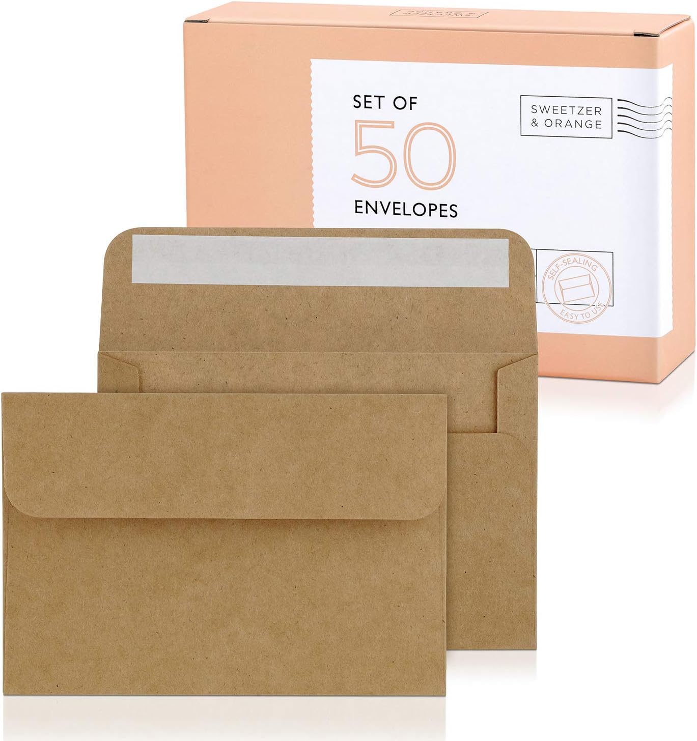 Sweetzer & Orange A2 Envelopes (50 with Box). Brown