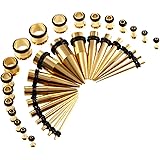JDXN Stainless Steel Ear Stretching Taper Tunnel Starter Kit - 36 Piece Set 14G - 00G