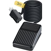 10ft/3m Momentary Foot Switch Pedal Normally Off Press and Hold to On UL-Listed Extension Cord and 3-Prong Piggyback Plug Power Tools Lamp Deadman Electric Accessories Non-Variable Speed 15A 250VAC