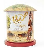 LEEN Premium Golden Mix Dates from Madinah, Saudi Arabia &ndash; Ajwa, Safawi, Sagaie, Khodhri &amp; Mabroom | Arabian Oasis Gift Can | Handpicked Assorted Dates | Natural &amp; Fresh | 220g