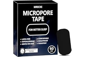 MRECKE Micropore Tape (60 Pack) - Pain Free Removal, Hypoallergenic, Latex Free & Gentle On Skin - Stretchable Tape for Men and Women - Medical Grade