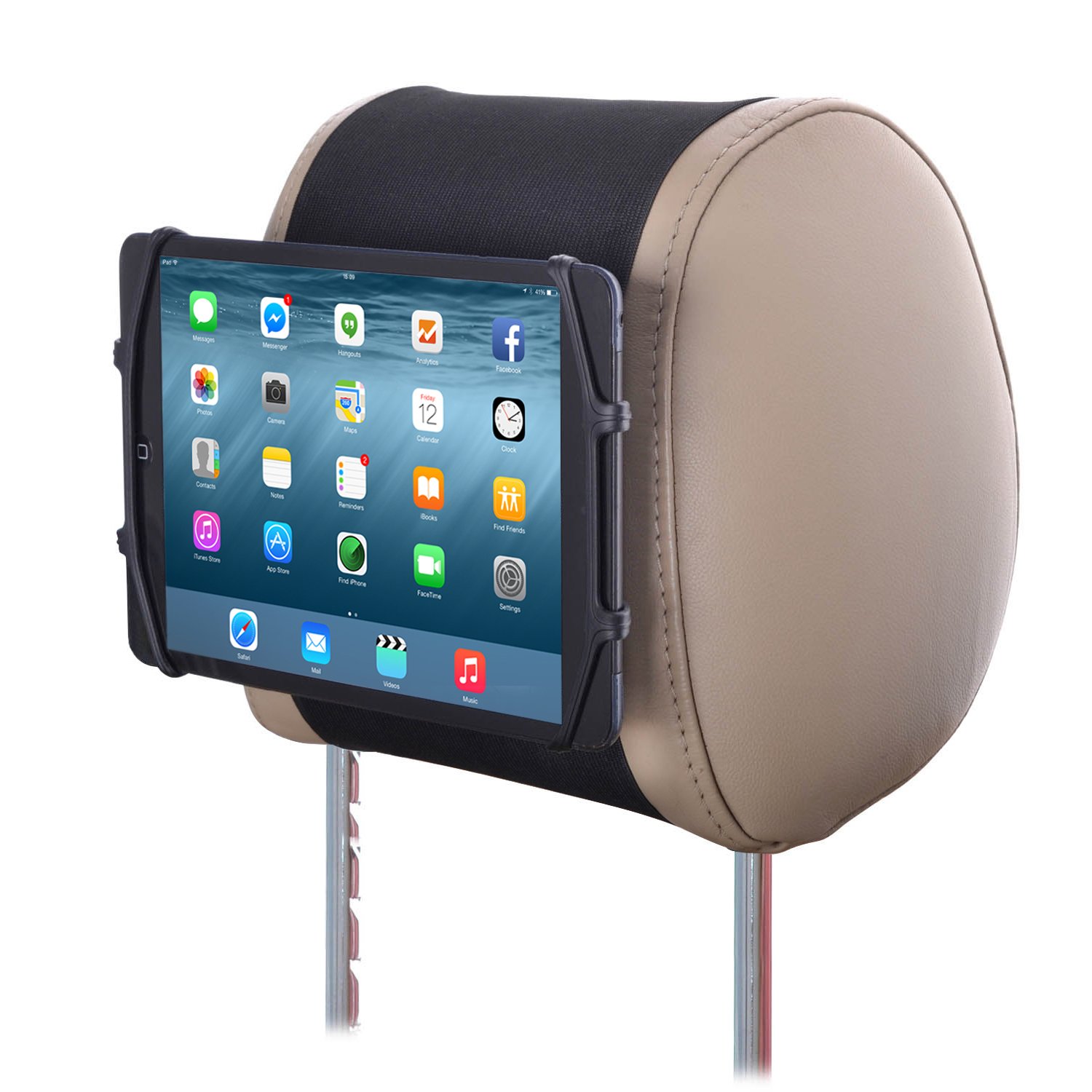 Tablet Car Mount TFY Universal Car Headrest Mount Silicon Holder for 7-10.5 Inch Tablets and iPads