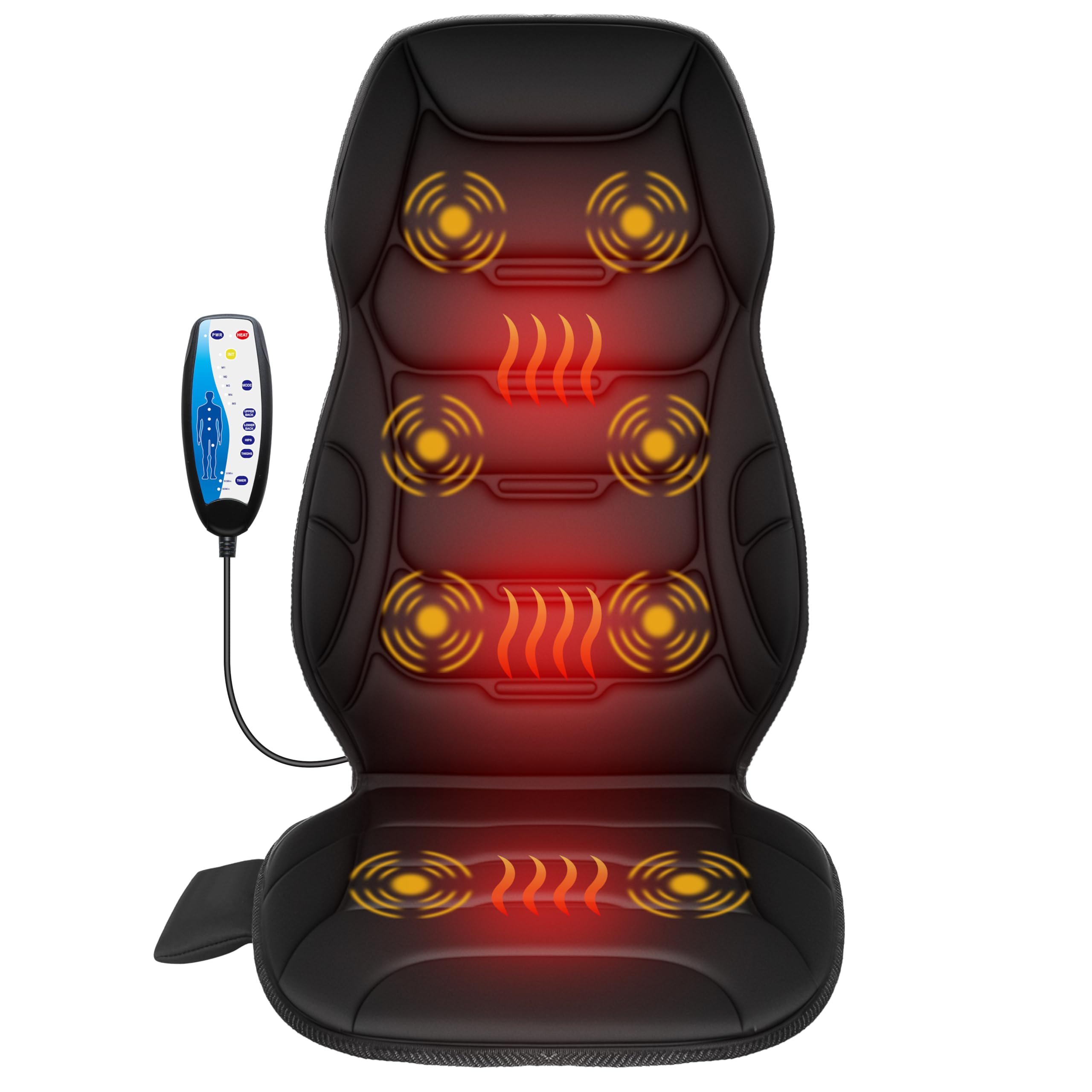 Photo 1 of COMFIER Back Massager with Heat, Vibration Massage Seat Cushion with 8 Massage Nodes & 5 Modes, Adjustable Chair Massager Pad for Home Office, Heated Chair Pad, Valentines Day Gifts for Women Mom Wife