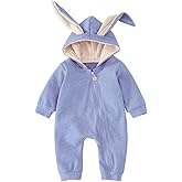 AGQT Babys Bunny Costume One Piece 3D Rabbit Ear Easter Halloween Costume Size 0-24 Months