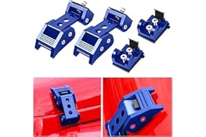 STANVEE Aluminum Hood Latches, Hood Catch Kit Compatible with Jeep Wrangler JK JKU 2007-2018 & Jeep Wrangler JL JLU Gladiator JT 2007-2021, No Drilling Required (Blue)