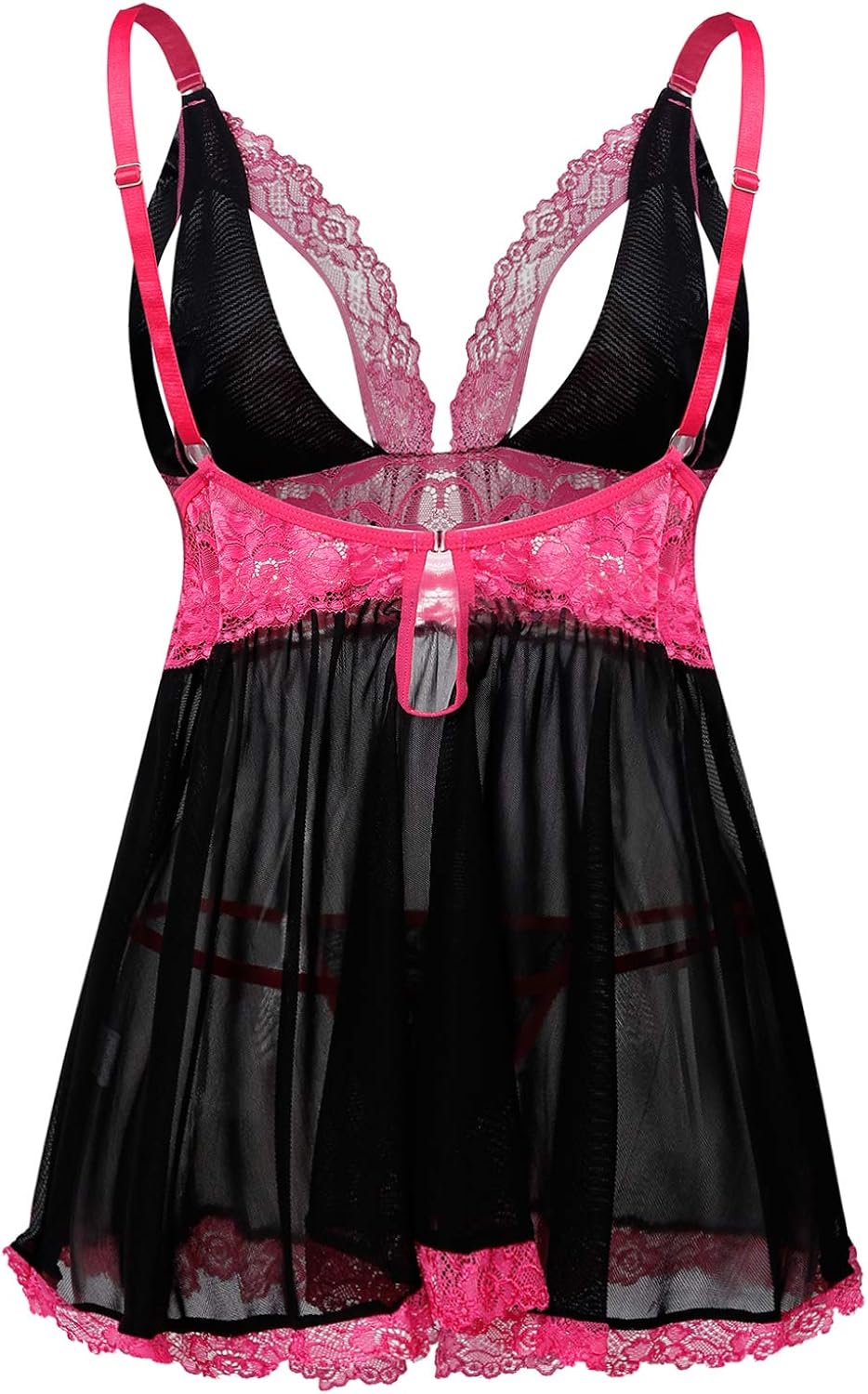 Donnalla Women's Sexy Plus Size Lingerie - Split Cup Lace Babydoll Sleepwear Chemise Set 2XL, 3XL, 4XL at  Women’s Clothing store