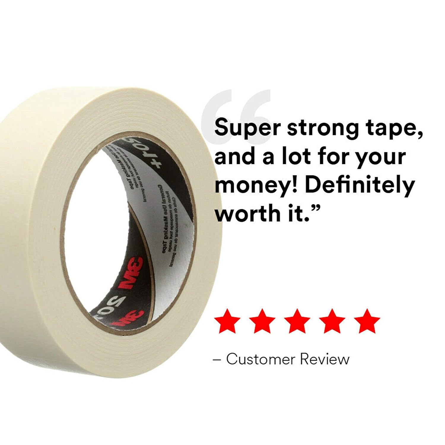 3M General Use 201+ Masking Tape - 6 in. (W) x 180 ft. (L) Crepe Masking Tape Roll with Solvent Free Rubber Adhesive: Industrial & Scientific