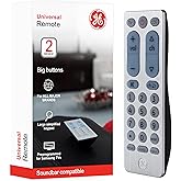 GE Big Button Universal Remote Control for Samsung, Vizio, Lg, Sony, Sharp, Roku, Apple TV, TCL, Panasonic, Smart TVs, Stream
