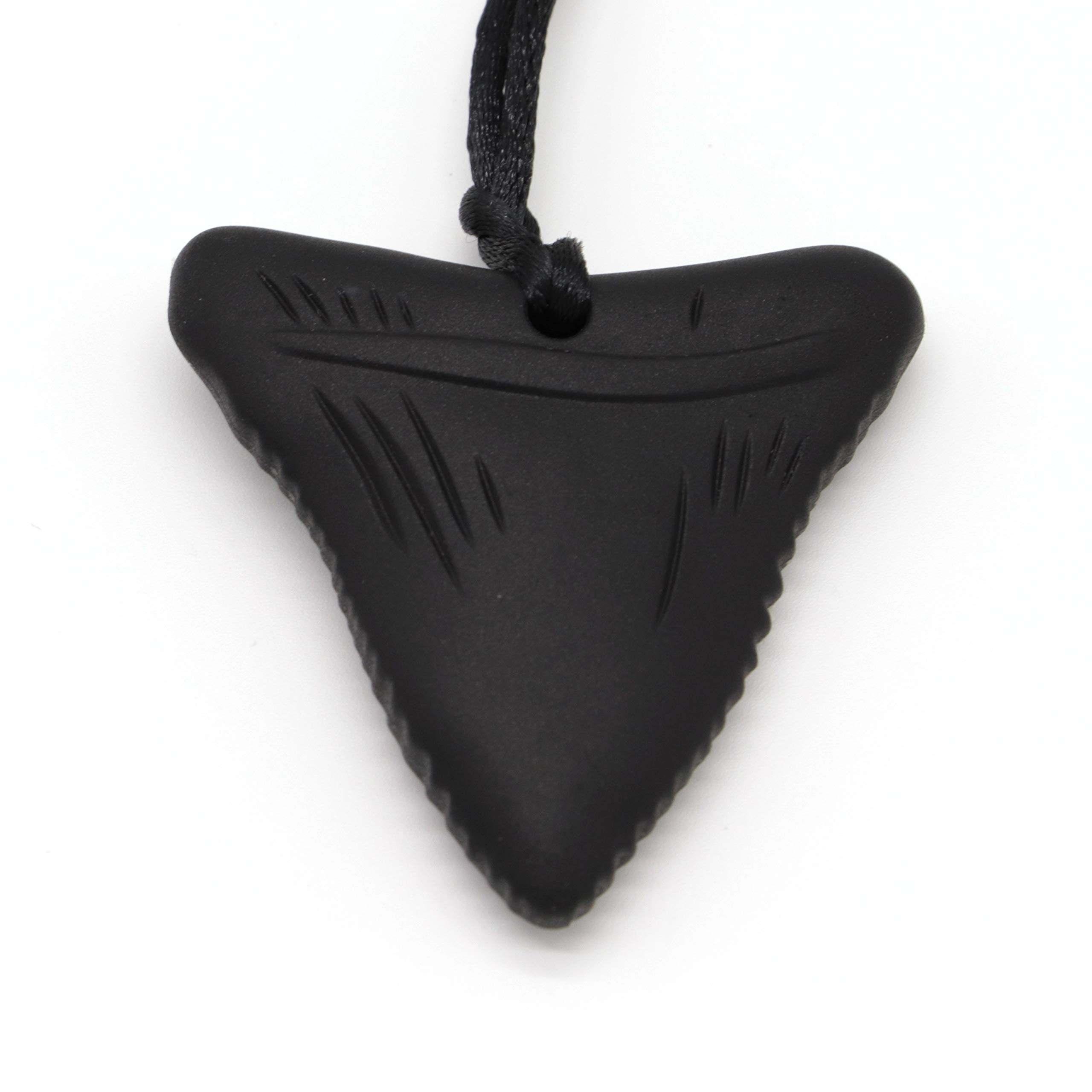 Chewelry Sensory Chew Necklace ADHD Autism Shark Chewy Teething Therapy Tubes for Autistic Children/Adults (Black)
