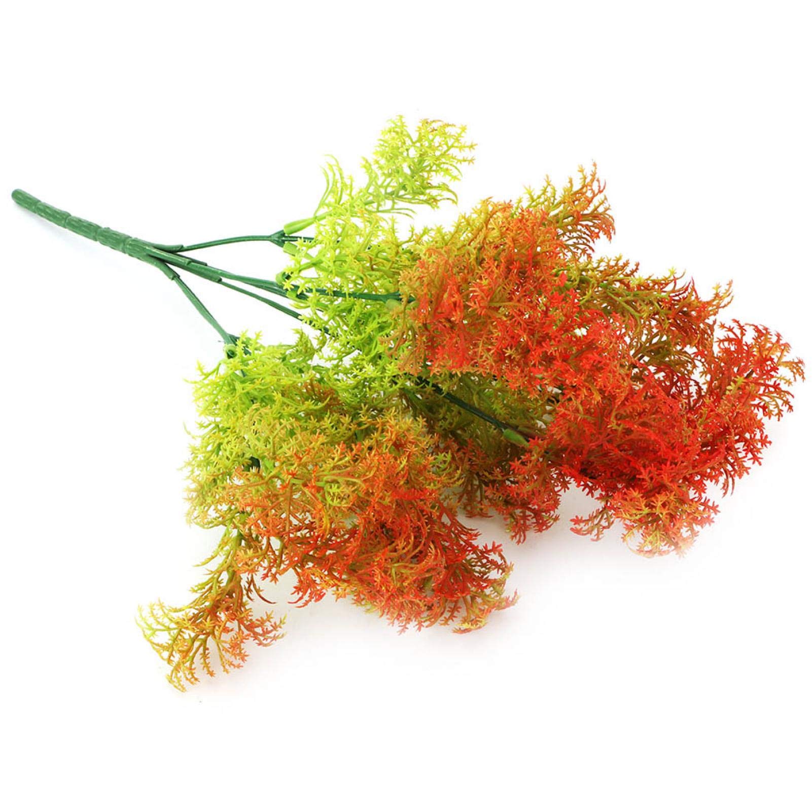 Cryfokt Artificial Plants, Plastic Decorative Flowers, Outdoor Artificial Plants for Home Garden Wedding Office(Seaweed grass orange)