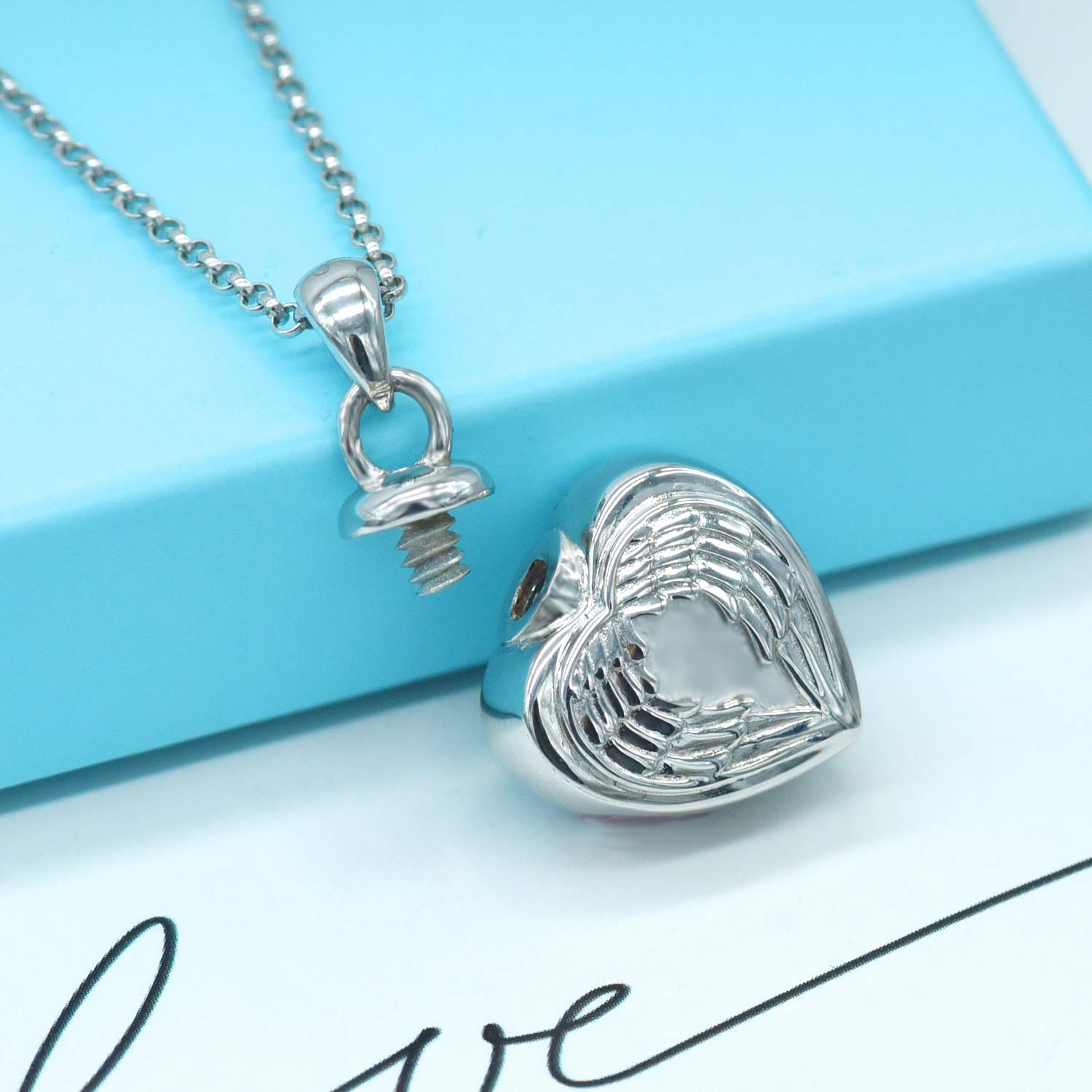 BEILIN 925 Sterling Silver Heart Cremation Jewelry